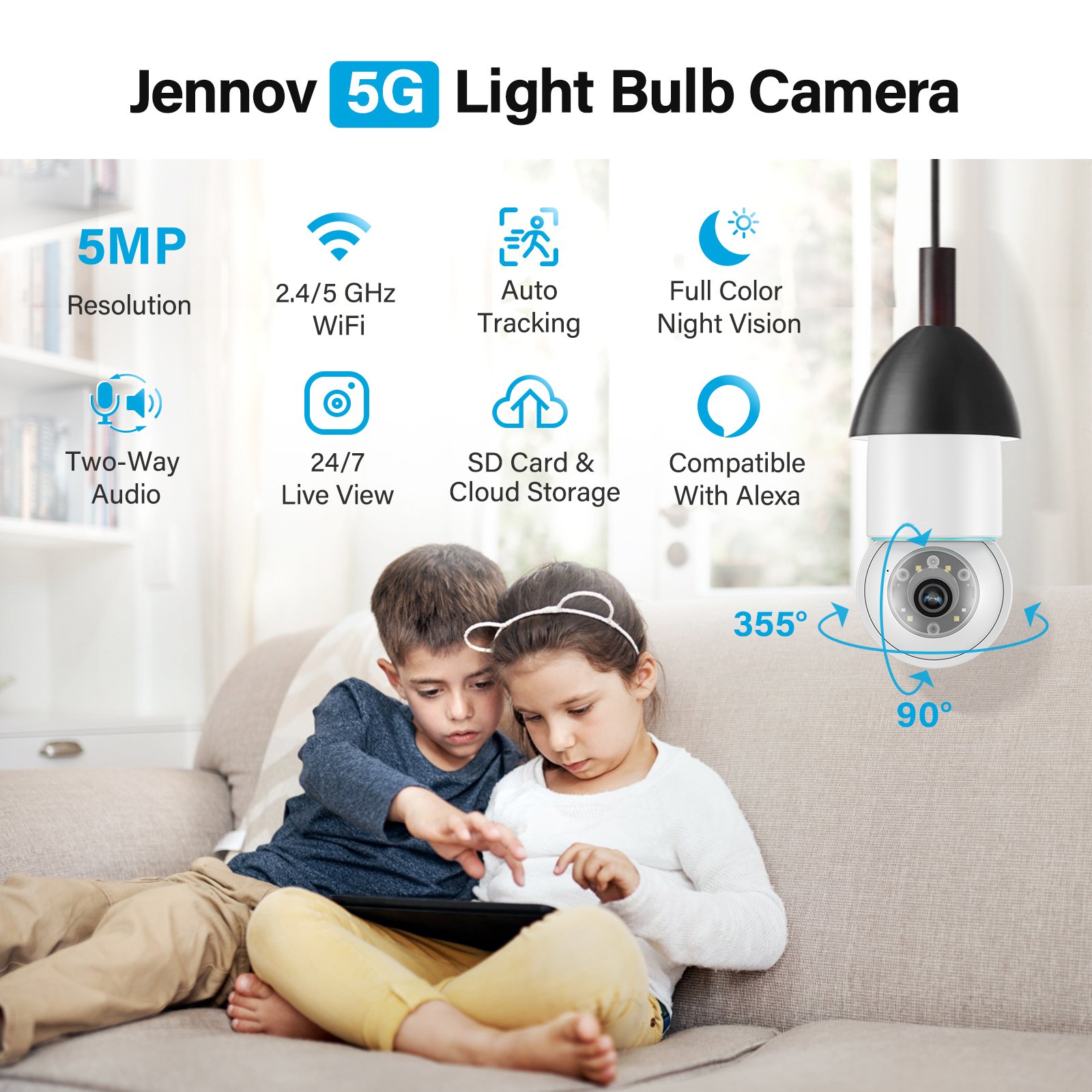 2K/3MP Light Bulb Security Camera - Image 2